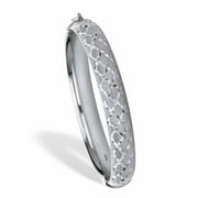 PalmBeach Jewelry Diamond Cut Bangle Bracelet 18K Gold Plated Sterling Silver or Sterling Silver 7.75"