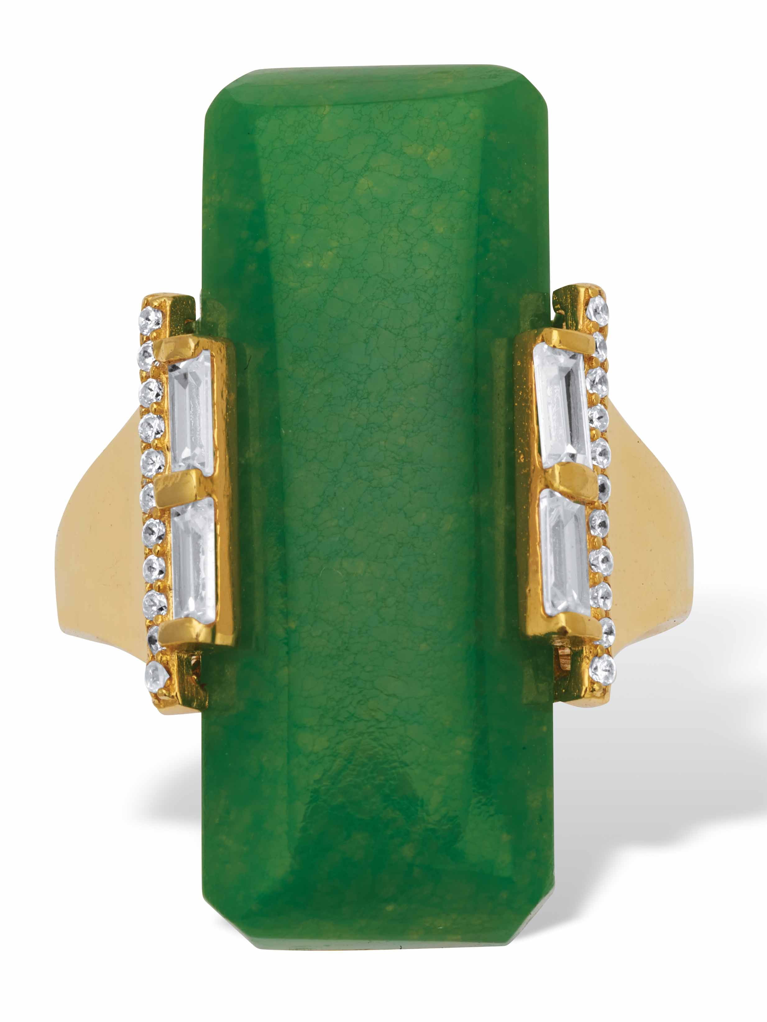 Emerald cut jade ring deals