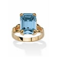 thumbnail image 1 of PalmBeach Jewelry Emerald-Cut Simulated Birthstone Ring in Gold-Plated, 1 of 3