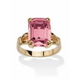 thumbnail image 1 of PalmBeach Jewelry Emerald-Cut Simulated Birthstone Ring in Gold-Plated, 1 of 3