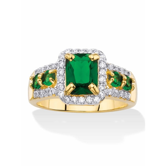 Emraed Red PalmBeach Jewelry Emerald-Cut Simulated Green Emerald or Red Ruby and ...