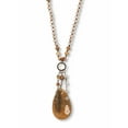 thumbnail image 1 of PalmBeach Jewelry Genuine Brown Jasper Antiqued Goldtone Boho Drop Necklace, 34 inches, 1 of 7