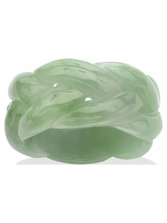 Genuine Green Jade Braided Eternity Ring