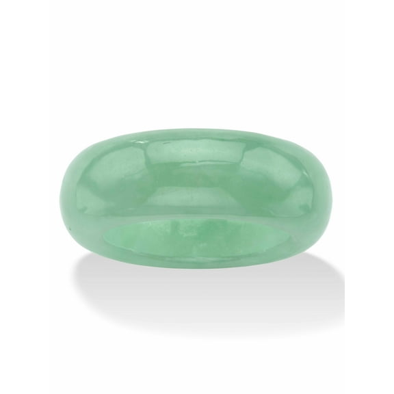 PalmBeach Jewelry Genuine Green Jade Polished Ring (8.5mm)