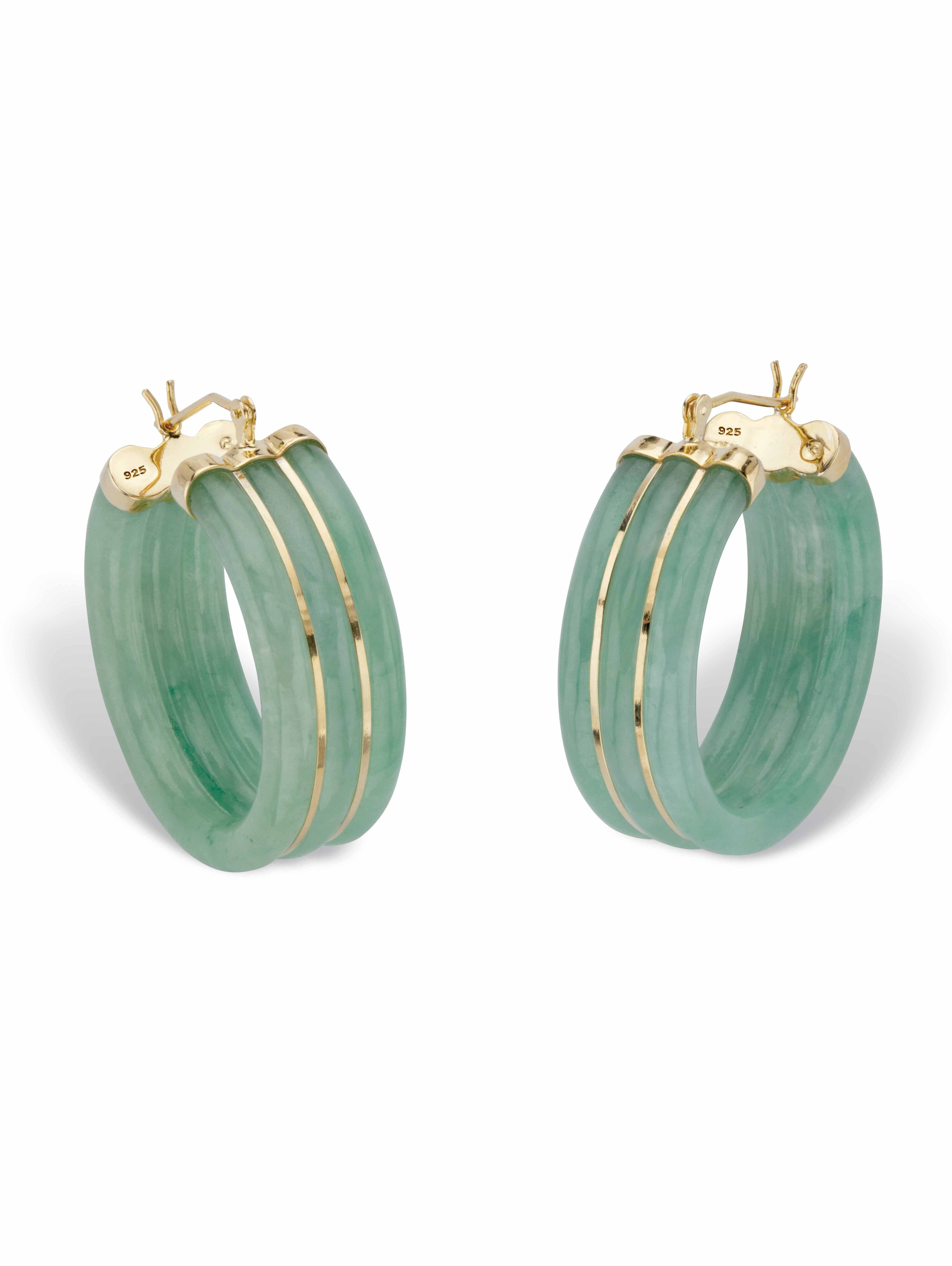 Genuine jade outlet hoop earrings