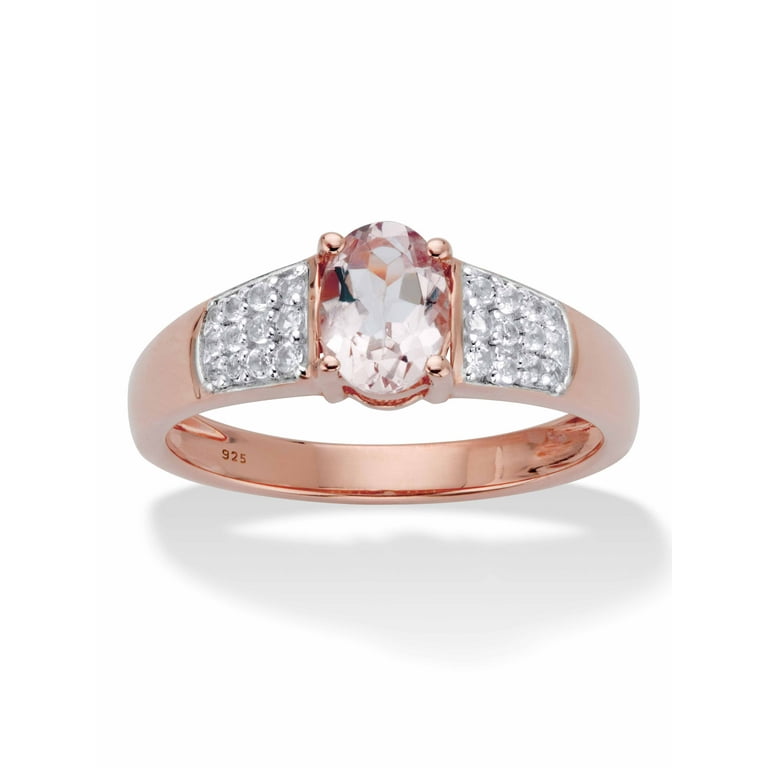 Morganite and White Topaz Ring Rose Gold-plated Sterling Silver Morganite and White Topaz Ring Rose Gold-plated Sterling Silver