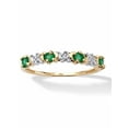 thumbnail image 1 of PalmBeach Jewelry Genuine Round Green Emerald or Blue Sapphire and Diamond Accent Band in 10k Gold .32 TCW, 1 of 7