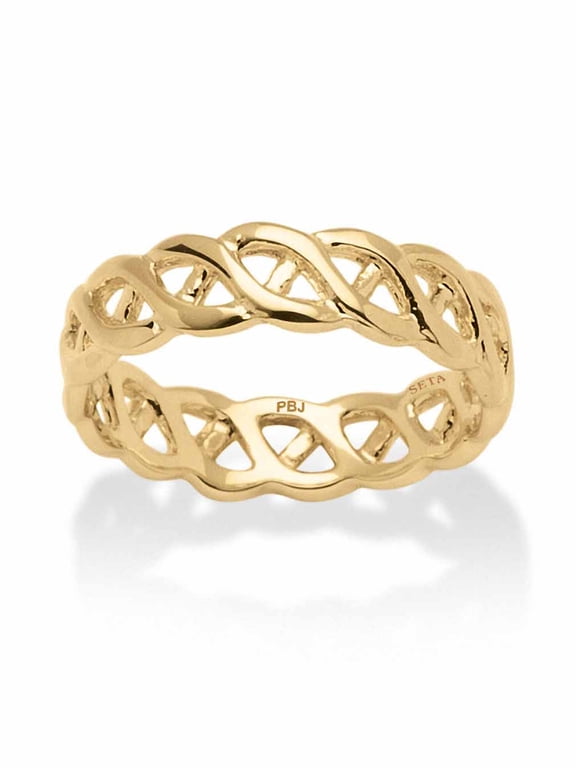 Gold-Plated Braided Link Ring