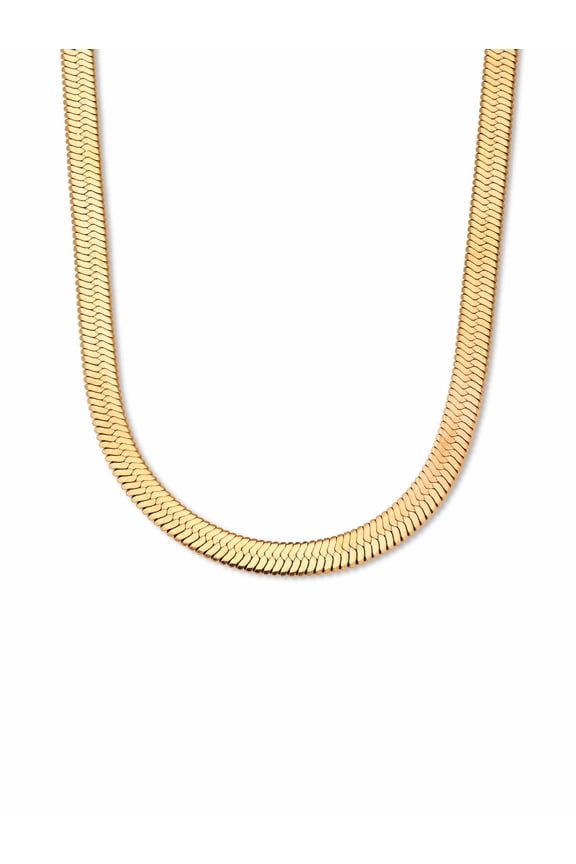 Goldtone Herringbone Chain Necklace 18-20.5 inch
