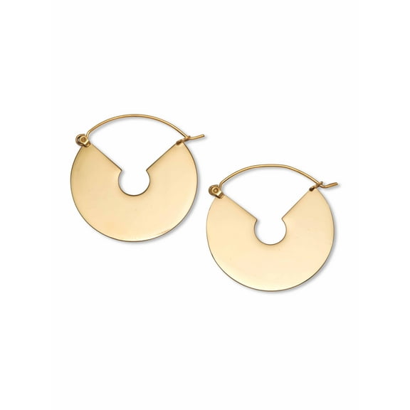 PalmBeach Jewelry Goldtone Luna Disk Earrings