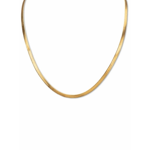 PalmBeach Jewelry Herringbone Chain Necklace Gold Ion-Plated Stainless Steel 16"18" or 20" Length 2 1/2" Extender 3MM