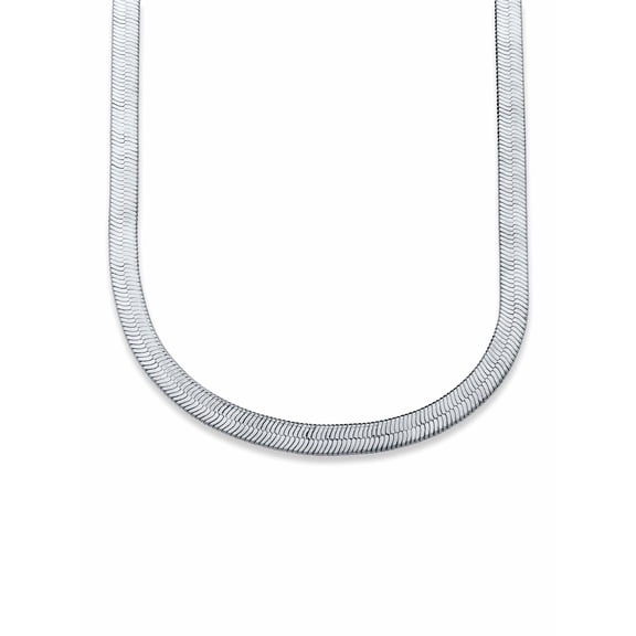 PalmBeach Jewelry Herringbone Necklace in Goldtone Plated Sterling Silver or Sterling SIlver