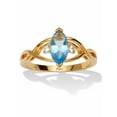 thumbnail image 1 of PalmBeach Jewelry Marquise Cut Cubic Zirconia 14k Yellow Gold-plated Simulated Birthstone Ring, 1 of 5