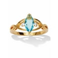 thumbnail image 1 of PalmBeach Jewelry Marquise Cut Cubic Zirconia 14k Yellow Gold-plated Simulated Birthstone Ring, 1 of 5