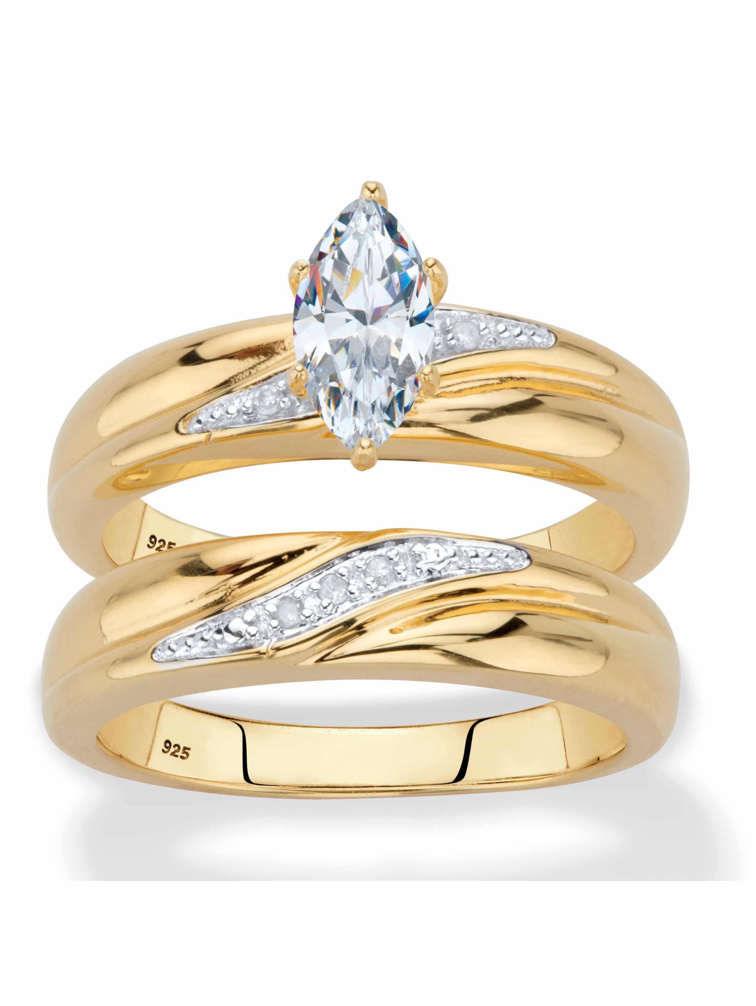 PalmBeach Jewelry MarquiseCut Cubic Zirconia and Diamond Accent 2