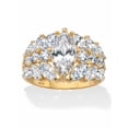 thumbnail image 1 of PalmBeach Jewelry Marquise Cut Cubic Zirconia Engagement Ring 4.44 TCW in Yellow Gold-Plated or Platinum- Plated Sterling Silver, 1 of 5