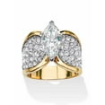 thumbnail image 1 of PalmBeach Jewelry Marquise-Cut Cubic Zirconia and Pave Crystal Cocktail Ring 2.48 TCW In Yellow Gold-Plated or Platinum-Plated, 1 of 6