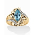 thumbnail image 1 of PalmBeach Jewelry Marquise-Cut Cubic Zirconia or Sapphire Bypass Swirl Ring Gold-Plated, 1 of 5