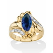 PALMBEACH JEWELRY Marquise-Cut Cubic Zirconia or Sapphire Bypass Swirl Ring Gold-Plated