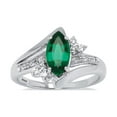 thumbnail image 1 of PalmBeach Jewelry Marquise-Cut Genuine or Created Gemstone Ring in Platinum-plated or Gold-plated Sterling Silver, 1 of 3