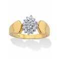 thumbnail image 1 of PalmBeach Jewelry Marquise Style Round Diamond Engagement Ring 1/5 TCW 18K Gold Plated Sterling Silver, 1 of 5