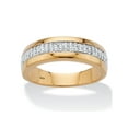 thumbnail image 1 of Men's 1/5 TCW Diamond Accent Wedding Ring in 18k Gold over Sterling Silver, 1 of 6