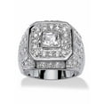 thumbnail image 1 of PalmBeach Jewelry Men's 2.33 TCW Square-Cut and Round Cubic Zirconia Octagon Grid Ring Gold-Plated or Platinum-Plated, 1 of 6