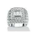 thumbnail image 1 of PalmBeach Jewelry Men's 2.89 TCW Square-Cut Cubic Zirconia Ring in .925 Sterling Silver or Yellow Gold-Plated Sterling Silver, 1 of 5