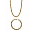 thumbnail image 1 of PalmBeach Jewelry Men's 2 Piece Curb-Link Gold Ion-Plated Stainless Steel 9" Bracelet and 20" 24" or 30" Length Chain Set (8mm), 1 of 5