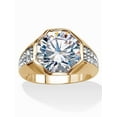 thumbnail image 1 of PalmBeach Jewelry Men's 6 TCW Round Cubic Zirconia Octagon Ring Gold-Plated or Platinum-Plated, 1 of 5