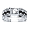 thumbnail image 1 of PalmBeach Jewelry Men's .91 TCW Round Cubic Zirconia Ring in Platinum-plated Sterling Silver, 1 of 4