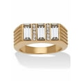 thumbnail image 1 of PalmBeach Jewelry Men's Baguette Crystal Yellow Gold Ion-Plated Stainless Steel Pave Ring, 1 of 5