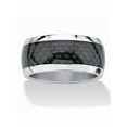 thumbnail image 1 of PalmBeach Jewelry Men's Black Checkerboard Motif Band in Ion-Plated Stainless Steel (11mm) Sizes 7-16, 1 of 6