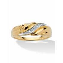 PalmBeach Jewelry Men's Diamond Accent Ring in 18k Gold-Plated or Platinum-Plated Sterling Silver
