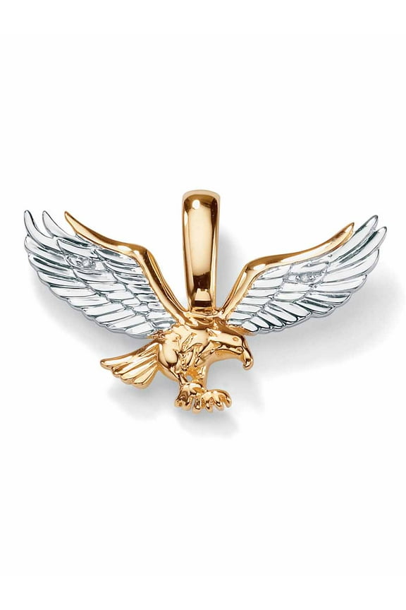 Men's Diamond Accent Two-Tone 10k Gold Golden Eagle Pendant