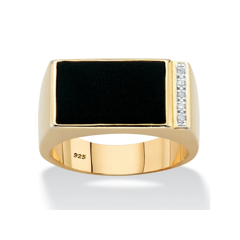 14k gold black onyx mens ring online