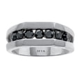 thumbnail image 1 of PalmBeach Jewelry Men's Round Black Crystal Stainless Steel Ring, 1 of 1
