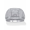 thumbnail image 1 of PalmBeach Jewelry Men's Round Pave' Cubic Zirconia Grid Style Ring 3.20 TCW 18K Gold-Plated or Platinum-Plated, 1 of 5