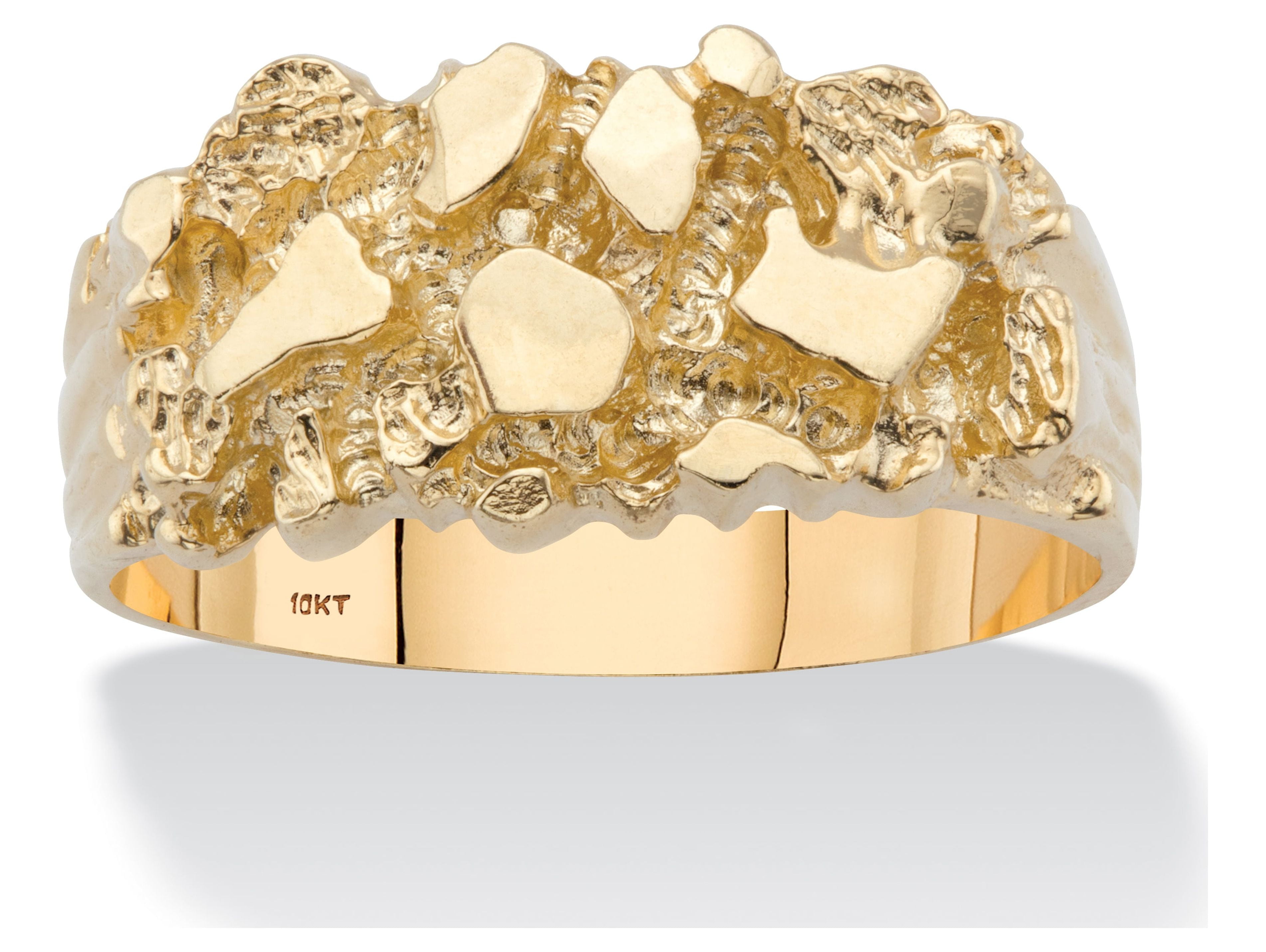 PalmBeach Jewelry Men s Solid 10k Yellow Gold Nugget Ring