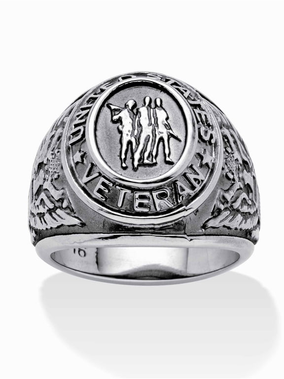 Men's Veteran Signet Ring in Stainless Steel