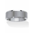 thumbnail image 1 of PalmBeach Jewelry Mens Tungsten Brushed Finish Bevel Edge Wedding Band (8mm), 1 of 6
