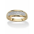 thumbnail image 1 of PalmBeach Jewelry Modern Pave Diamond 18k Gold-Plated Sterling Silver Wedding Rings, 11 Inches, 1 of 7