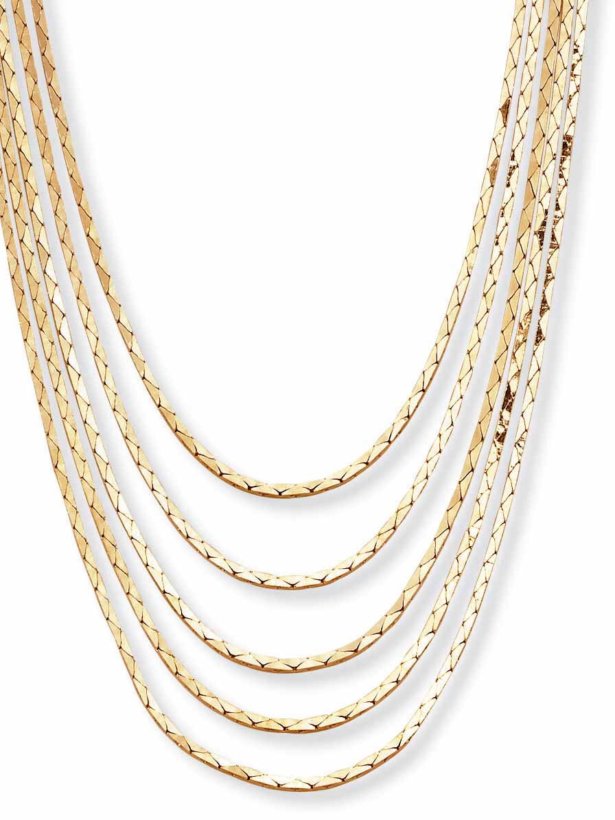 PalmBeach Jewelry Multi-Strand Cobra-Link Waterfall Necklace in Yellow ...