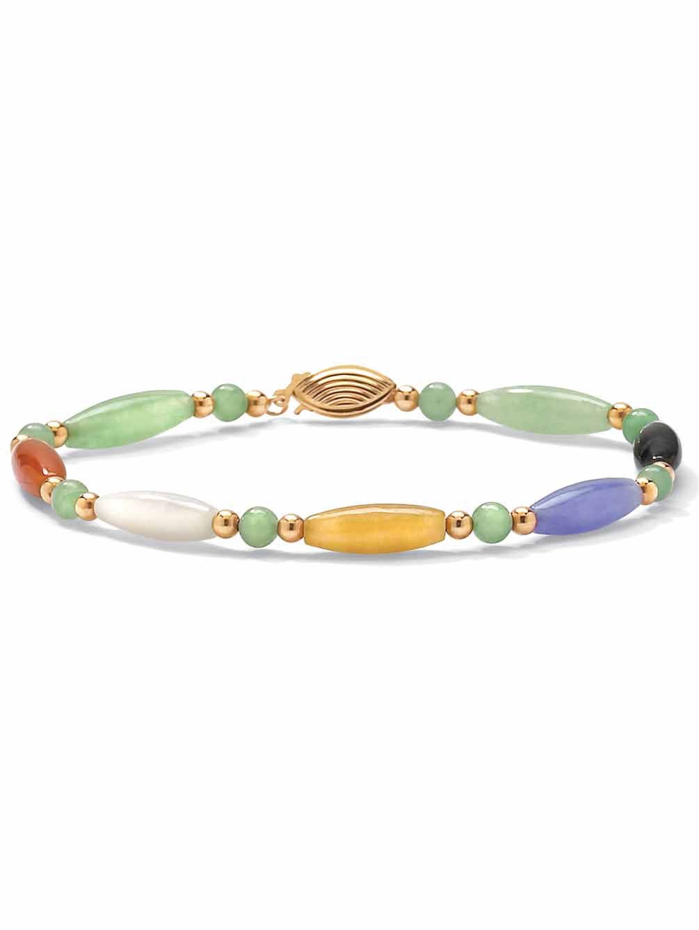 Coastal Jewelry Moon Charm Blue Jade Stone Beaded Stretch Bracelet ...