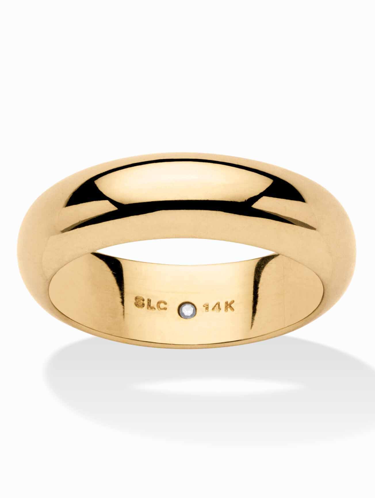 PalmBeach Jewelry Nano Diamond Wedding Band Ring, Yellow Gold, 11 Inches