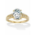 thumbnail image 1 of PalmBeach Jewelry Oval Cut Cubic Zirconia Engagement Ring 2.64 TCW Two Tone 18k Gol-Plated or Platinum-Plated Sterling Silver, 1 of 5