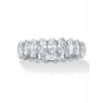 thumbnail image 1 of PalmBeach Jewelry Oval-Cut Cubic Zirconia Eternity Ring 5.46 TCW Platinum-plated Sterling Silver, 1 of 5