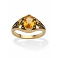 thumbnail image 1 of PalmBeach Jewelry Oval-Cut Simulated Birthstone Filigree Ring in Antiqued Gold-Plated, 1 of 3