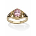 thumbnail image 1 of PalmBeach Jewelry Oval-Cut Simulated Birthstone Filigree Ring in Antiqued Gold-Plated, 1 of 3