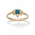 thumbnail image 1 of PalmBeach Jewelry Oval-Cut Simulated Birthstone Heart-Shaped Ring in Gold-Plated, 1 of 4